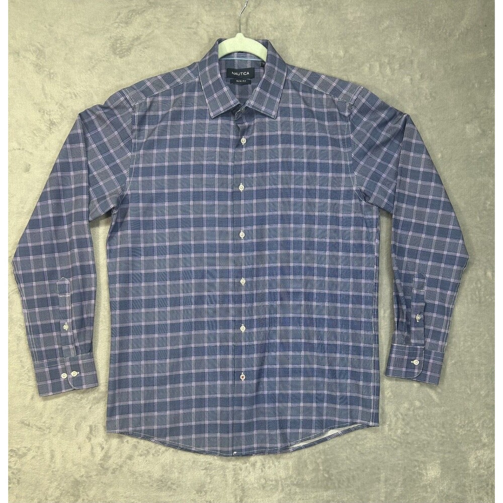 Men's Nautica Slim Fit Button Shirt Medium 15x15 1/2